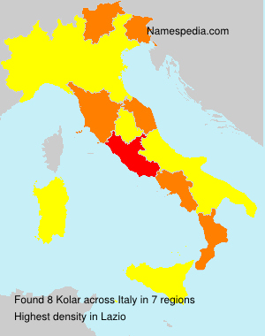 Surname Kolar in Italy Surname Kolar in Italy