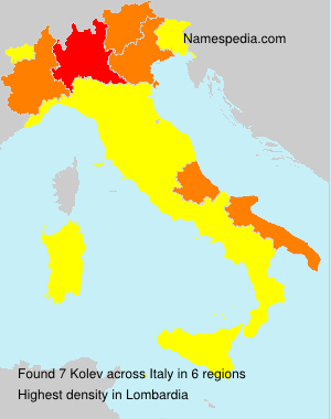 Surname Kolev in Italy Surname Kolev in Italy