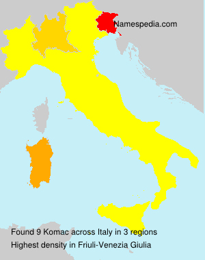 Surname Komac in Italy Surname Komac in Italy