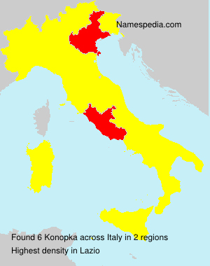 Surname Konopka in Italy Surname Konopka in Italy