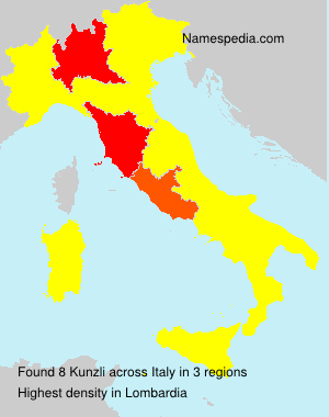 Surname Kunzli in Italy Surname Kunzli in Italy