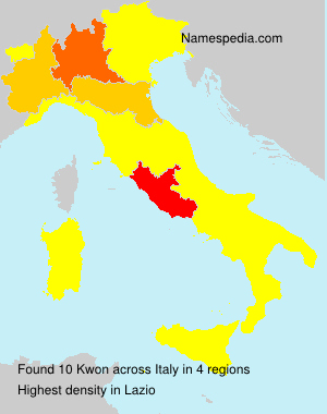 Surname Kwon in Italy Surname Kwon in Italy