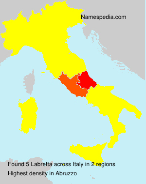 Surname Labretta in Italy Surname Labretta in Italy