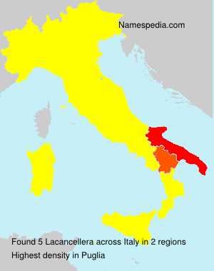 Surname Lacancellera in Italy Surname Lacancellera in Italy