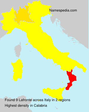 Surname Lafronte in Italy Surname Lafronte in Italy