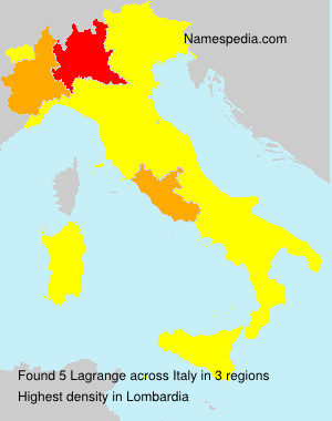 Surname Lagrange in Italy Surname Lagrange in Italy