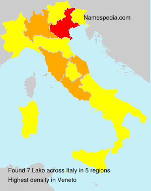 Surname Lako in Italy Surname Lako in Italy