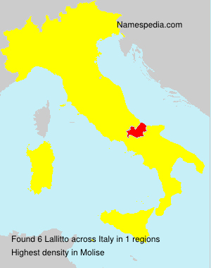 Surname Lallitto in Italy Surname Lallitto in Italy