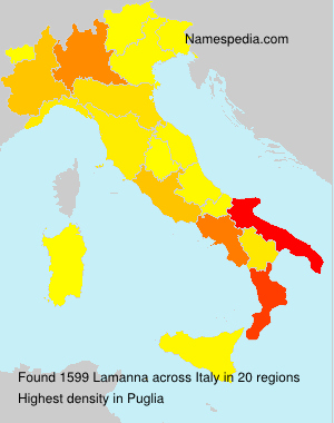 Surname Lamanna in Italy Surname Lamanna in Italy