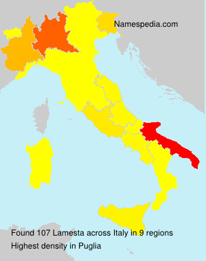 Surname Lamesta in Italy Surname Lamesta in Italy