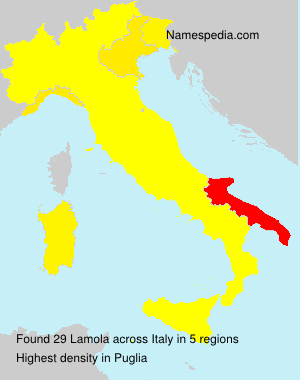 Surname Lamola in Italy Surname Lamola in Italy
