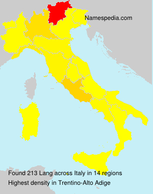 Surname Lang in Italy Surname Lang in Italy