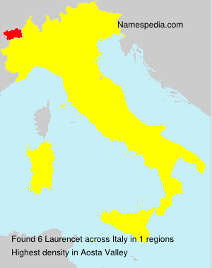 Surname Laurencet in Italy Surname Laurencet in Italy