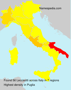Surname Leccisotti in Italy Surname Leccisotti in Italy