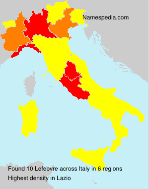 Surname Lefebvre in Italy Surname Lefebvre in Italy
