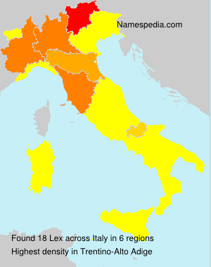 Surname Lex in Italy Surname Lex in Italy