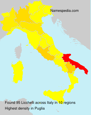 Surname Licchelli in Italy Surname Licchelli in Italy