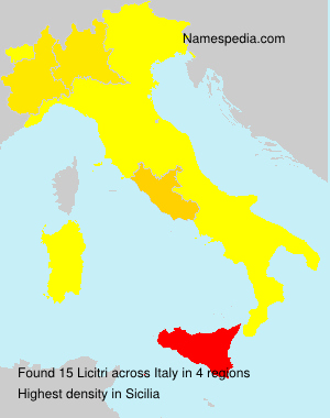 Surname Licitri in Italy Surname Licitri in Italy