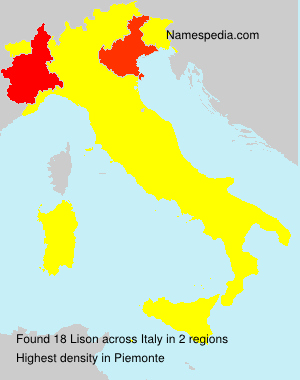 Surname Lison in Italy Surname Lison in Italy