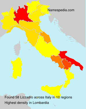 Surname Lizzadro in Italy Surname Lizzadro in Italy