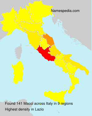 Surname Macci in Italy Surname Macci in Italy
