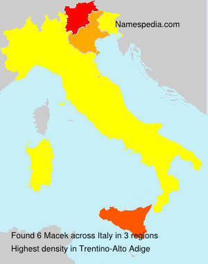 Surname Macek in Italy Surname Macek in Italy