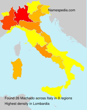 Surname Machado in Italy Surname Machado in Italy