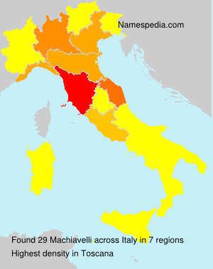 Surname Machiavelli in Italy Surname Machiavelli in Italy