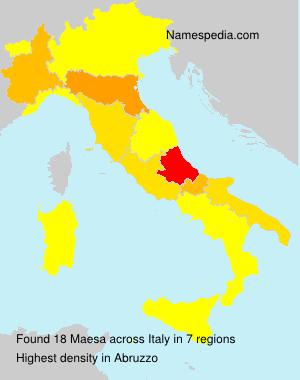 Surname Maesa in Italy Surname Maesa in Italy
