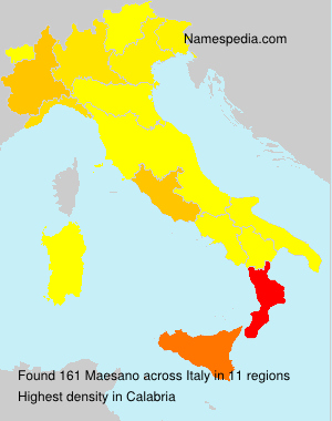 Surname Maesano in Italy Surname Maesano in Italy