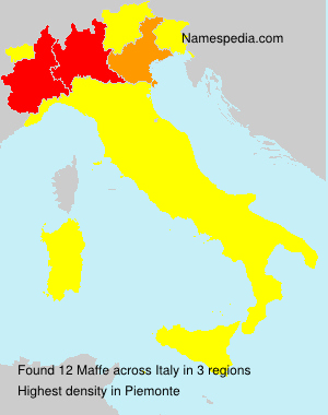 Surname Maffe in Italy Surname Maffe in Italy