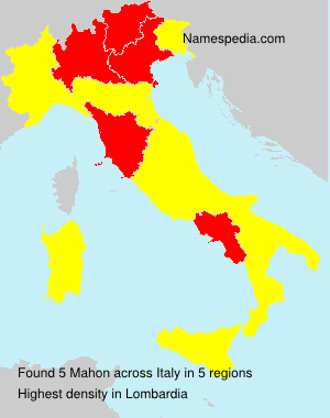 Surname Mahon in Italy Surname Mahon in Italy