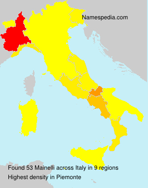 Surname Mainelli in Italy Surname Mainelli in Italy