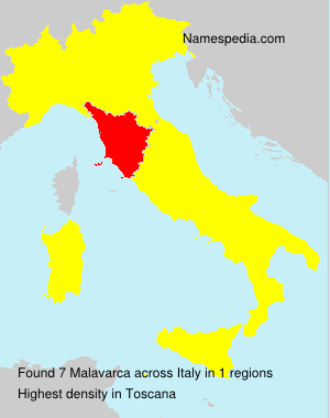 Surname Malavarca in Italy