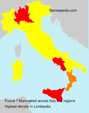 Surname Manciameli in Italy Surname Manciameli in Italy