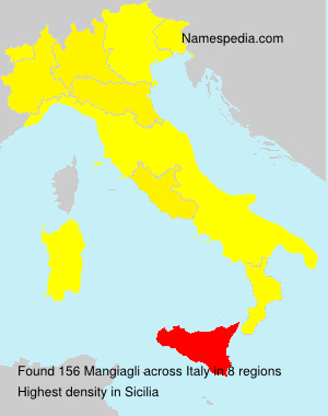 Surname Mangiagli in Italy