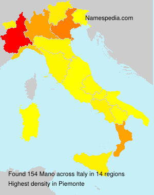 Surname Mano in Italy Surname Mano in Italy