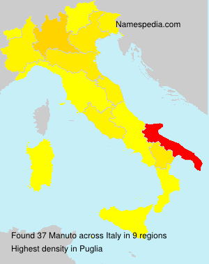 Surname Manuto in Italy Surname Manuto in Italy