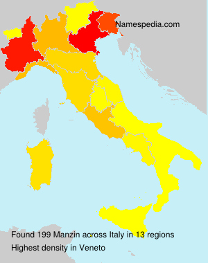 Surname Manzin in Italy Surname Manzin in Italy