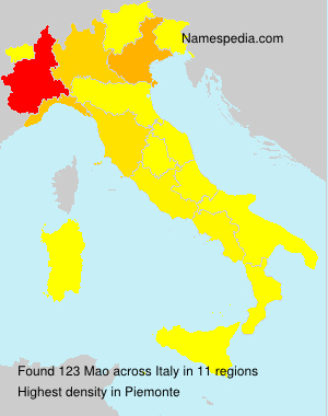 Surname Mao in Italy Surname Mao in Italy
