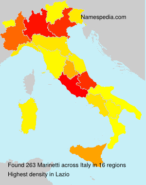 Surname Marinetti in Italy Surname Marinetti in Italy