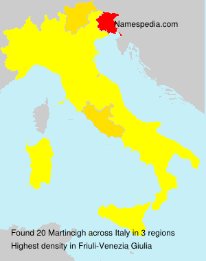 Surname Martincigh in Italy