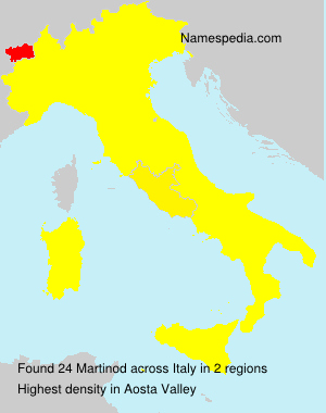 Surname Martinod in Italy Surname Martinod in Italy