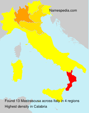 Surname Mastrascusa in Italy Surname Mastrascusa in Italy