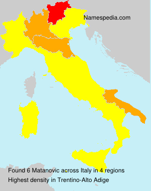 Surname Matanovic in Italy Surname Matanovic in Italy