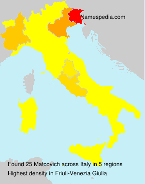 Surname Matcovich in Italy Surname Matcovich in Italy