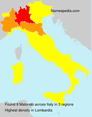 Surname Matondo in Italy Surname Matondo in Italy
