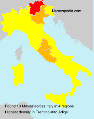 Surname Mayda in Italy Surname Mayda in Italy