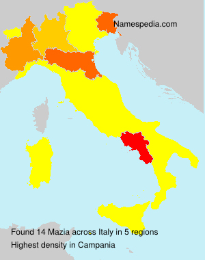 Surname Mazia in Italy Surname Mazia in Italy