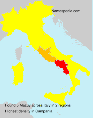 Surname Mazuy in Italy